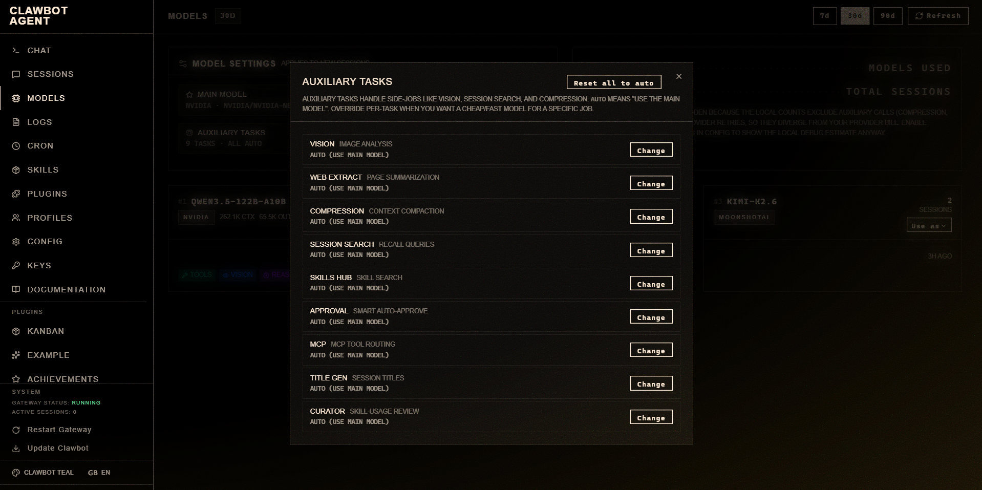 Auxiliary panel expanded